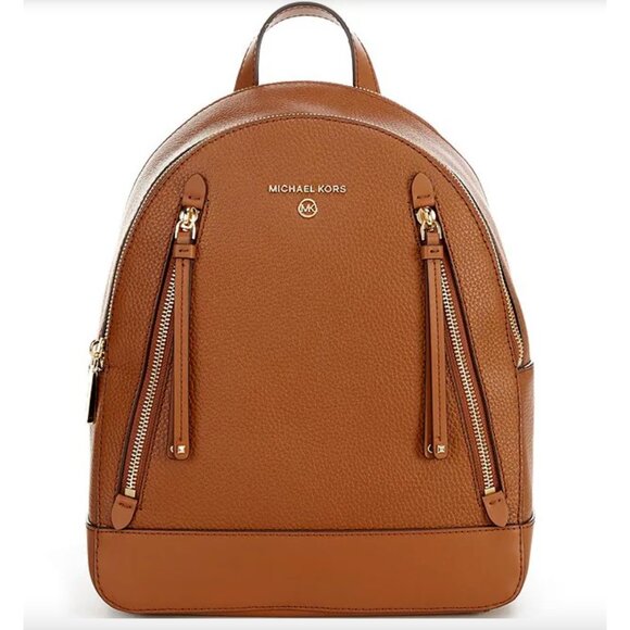 NWT Michael Kors Brooklyn Medium Pebbled Leather Backpack - Luggage